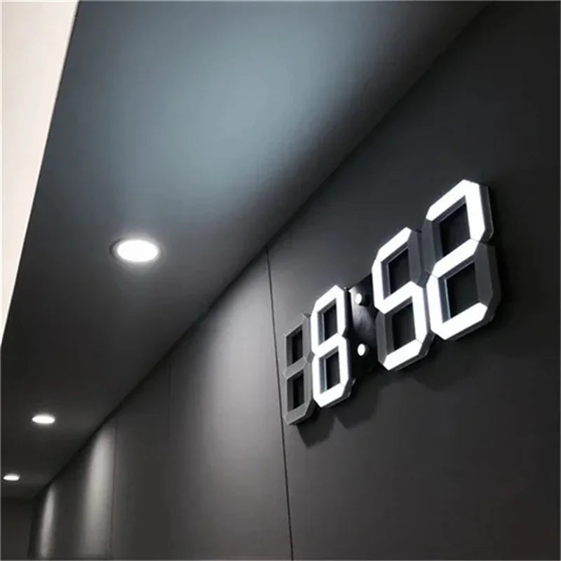 3D LED Digital Wall Clock with Date, Time, and Celsius Display - Alarm Clock and Nightlight for Home and Living Room Décor