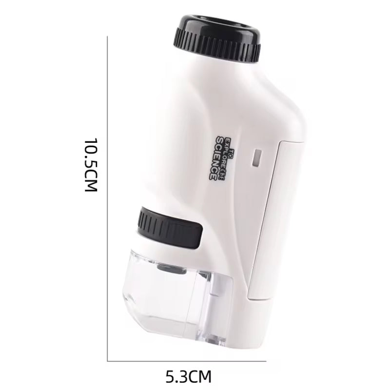 Professional Handheld Microscope Kit with LED Lighting - Explore the Microscopic World with 60X-120X Magnification for Educational Adventures at Home and School - Perfect STEM Gift for Aspiring Young Scientists.