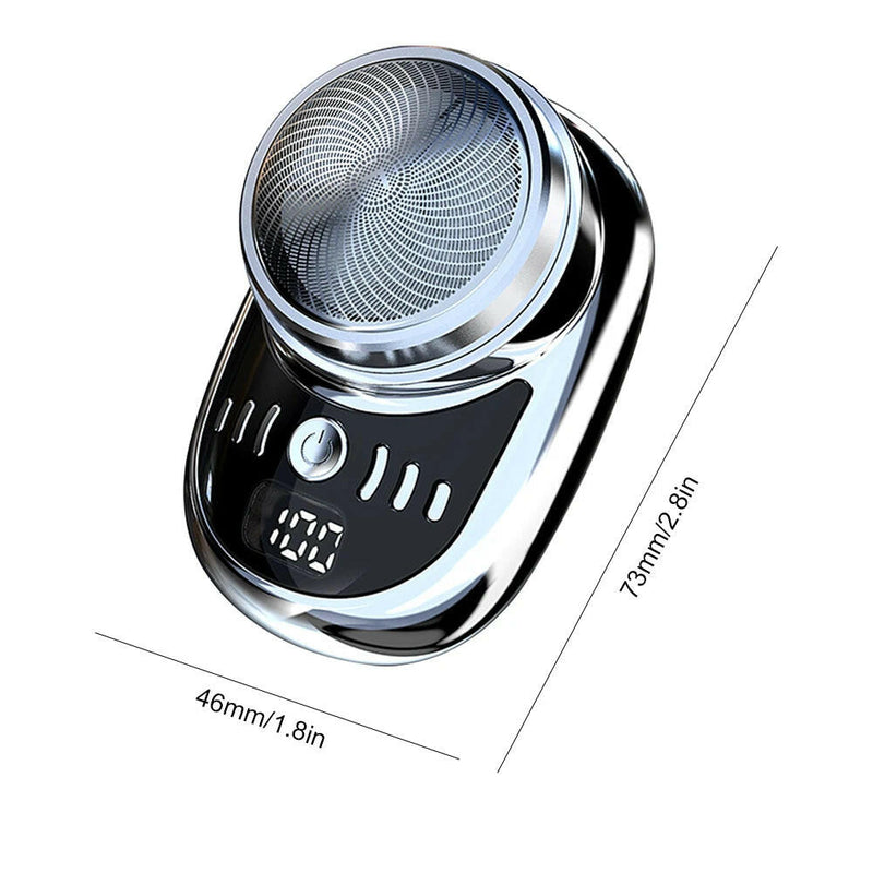 Compact Rechargeable Electric Travel Shaver for Men - Washable and Portable Cordless Trimmer for Facial and Beard Grooming.