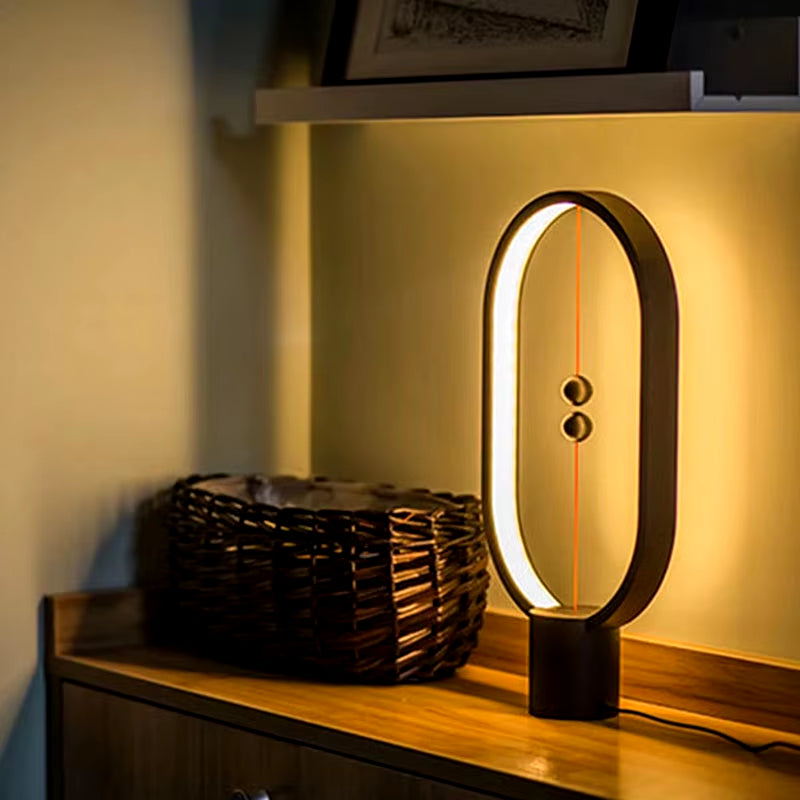 Creative LED Mini Balance Table Lamp - USB Night Light for Bedroom Decor.