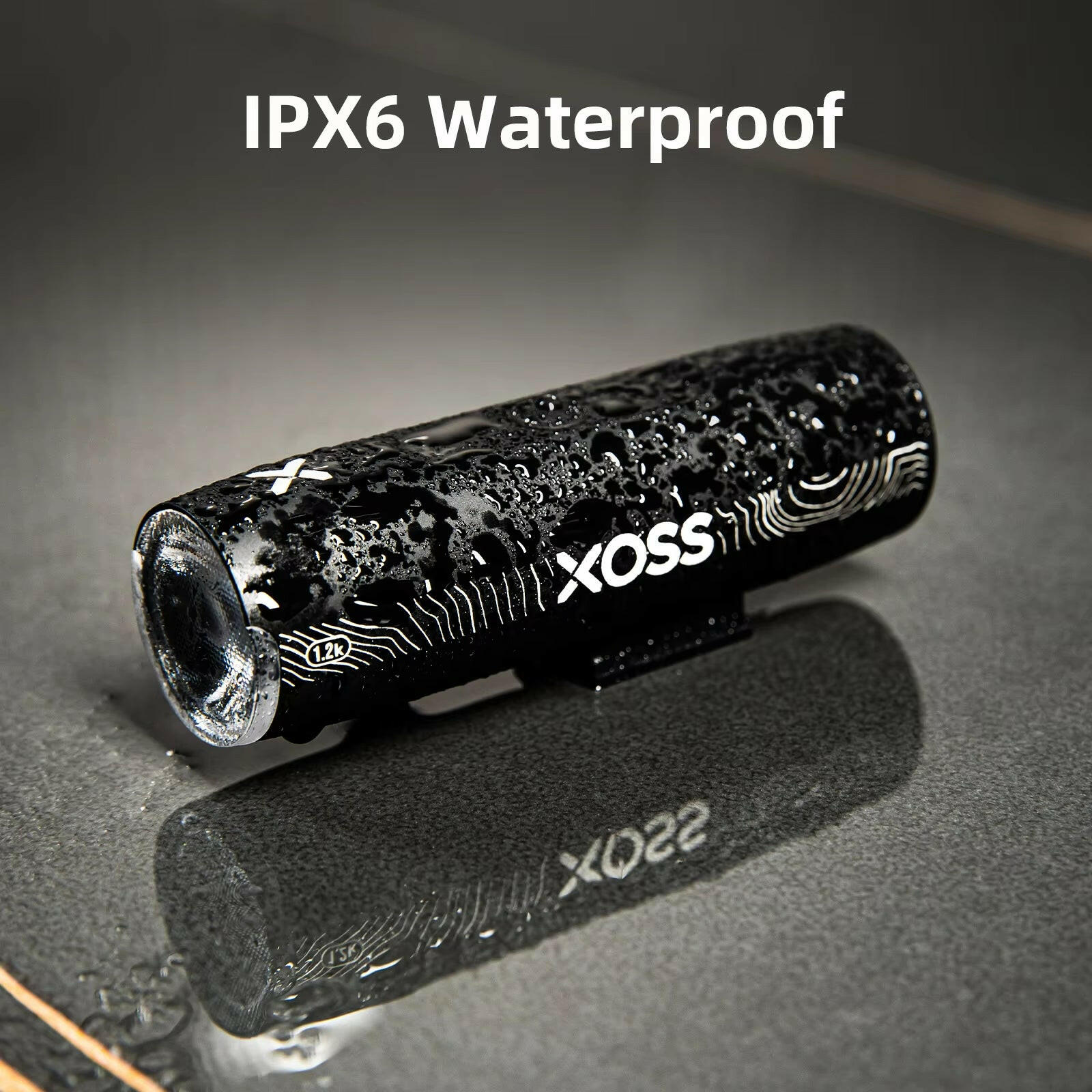 XOSS XL1200 Rechargeable Waterproof Bicycle Headlight - 200-1200 Lumen Aluminum Ultralight Front Lamp.