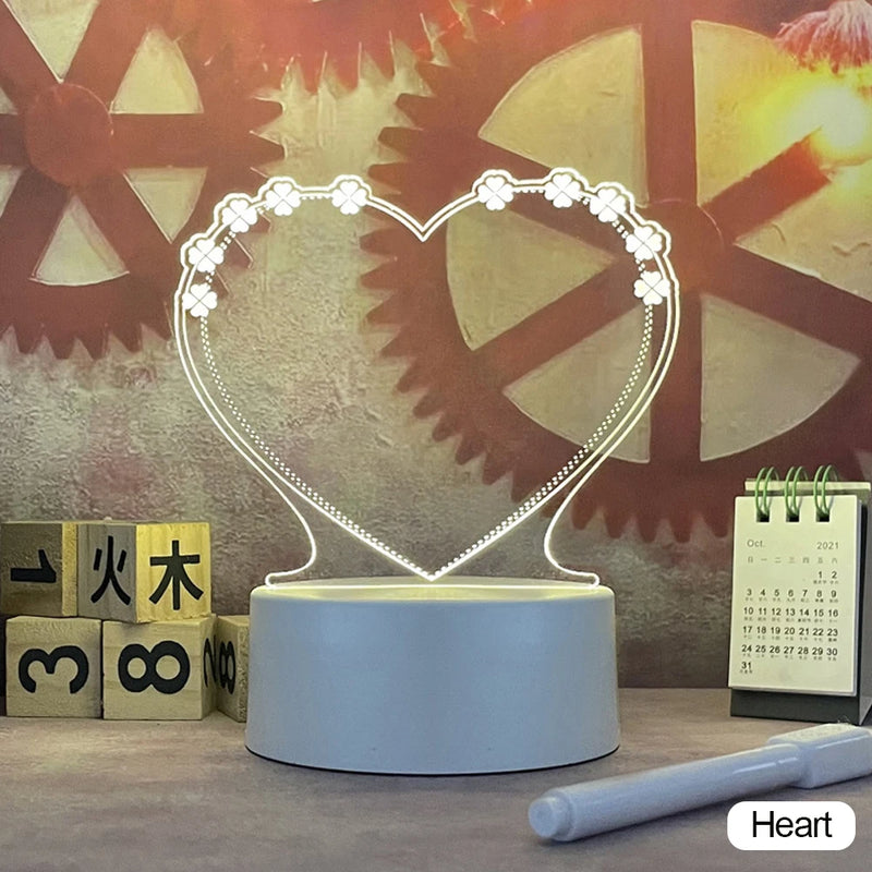 Innovative Creative LED Message Board Night Light with USB Power and Pen - Perfect Gift for Kids and Loved Ones.