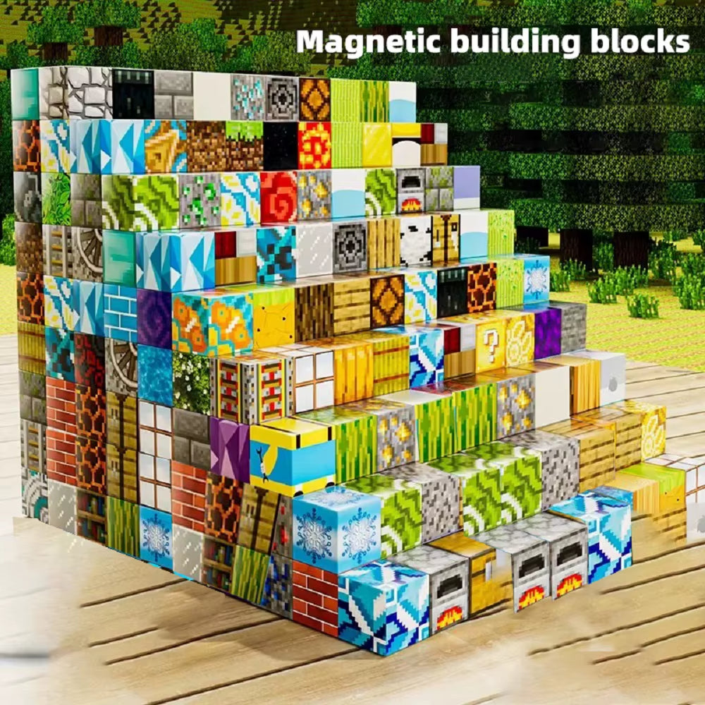 Magnetic Building Blocks Storage Box Set - DIY Assembly Toys for Children with Table Play Features