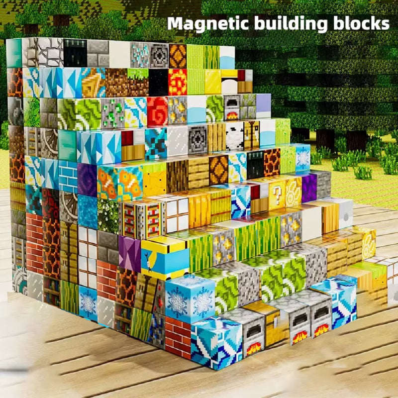 Magnetic Building Blocks Storage Box Set - DIY Assembly Toys for Children with Table Play Features