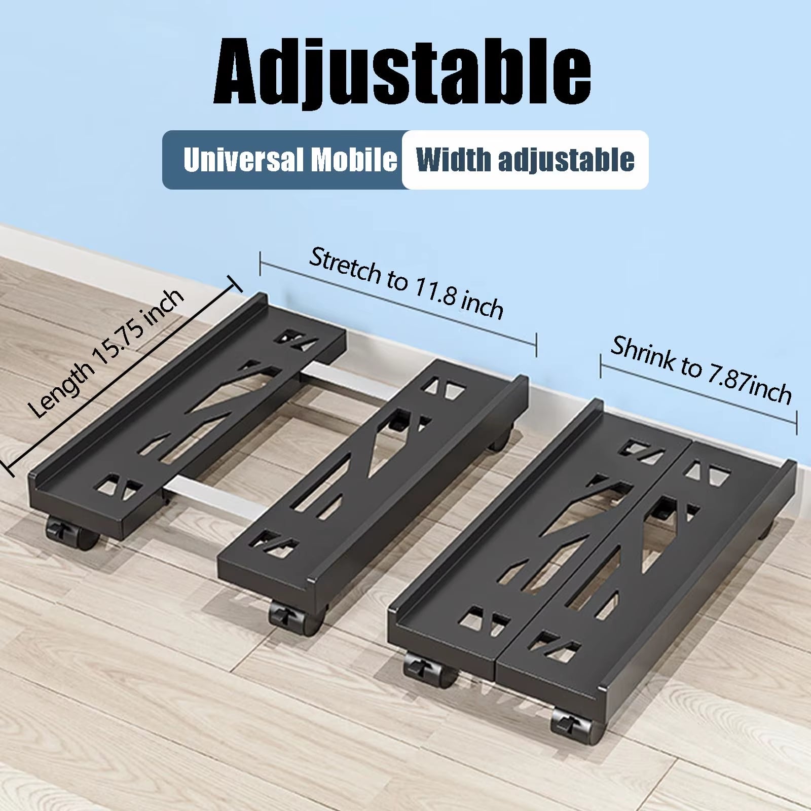 Adjustable Ventilated CPU Stand with Caster Wheels - Ideal Under Desk Holder for Most PC Towers.