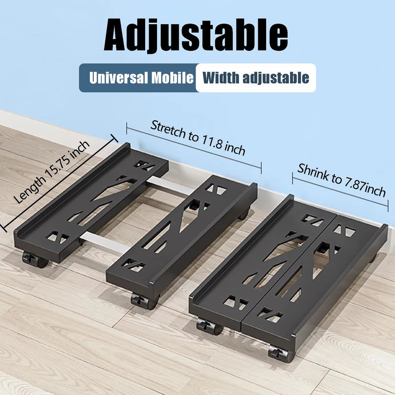 Adjustable Ventilated CPU Stand with Caster Wheels - Ideal Under Desk Holder for Most PC Towers.