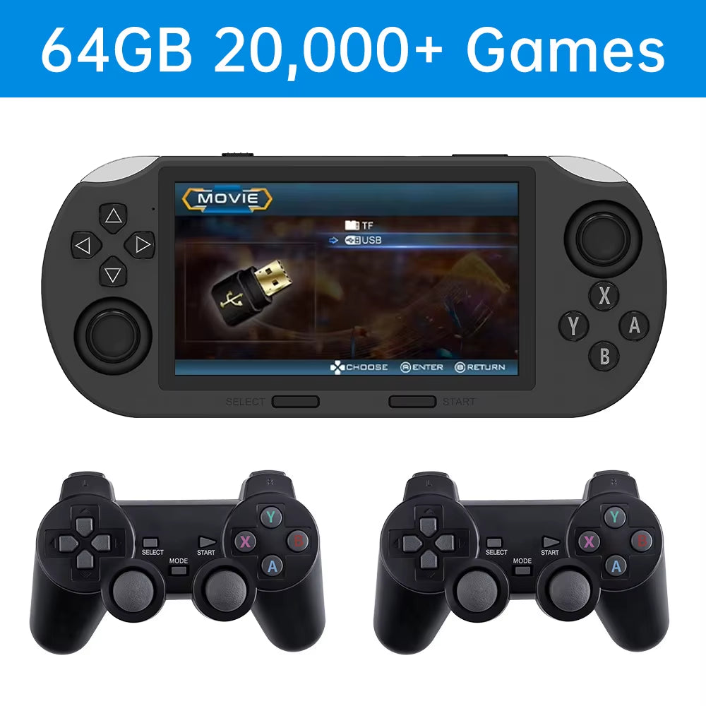 SF3000 Portable Handheld Game Console with 4.5-Inch IPS Screen and Over 20,000 Built-In Retro Games for PS1, GBA, SFC, and MAME