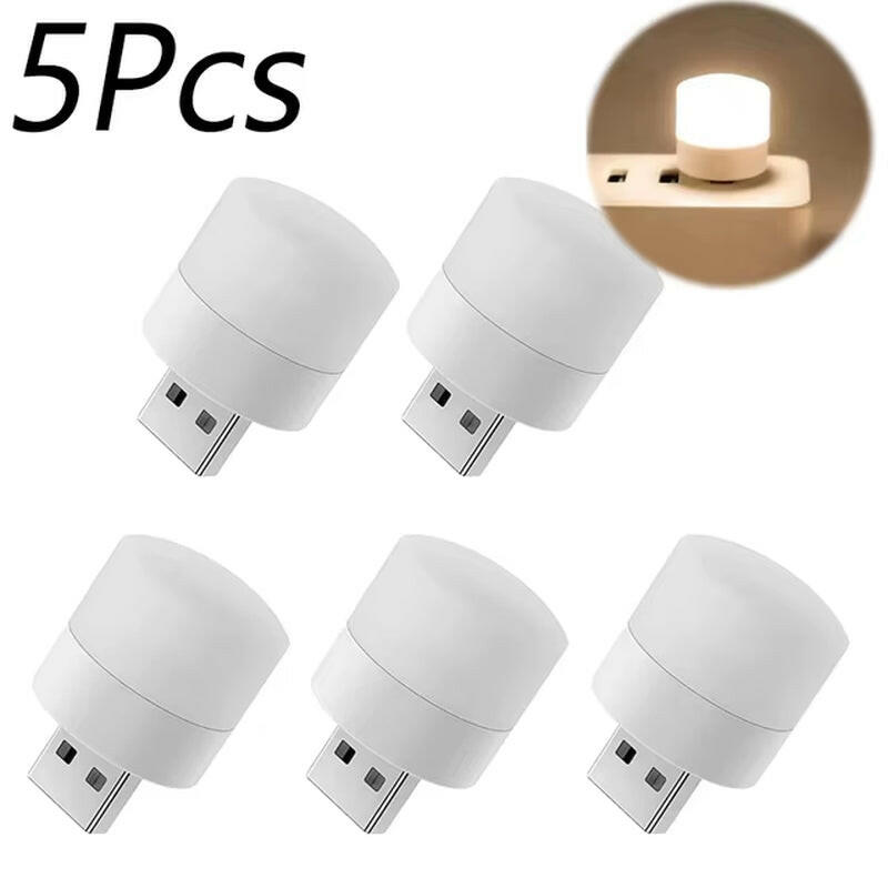 Mini USB Night Light - Warm White Eye Protection Reading Lamp for Books, Computers, and Mobile Power Charging.