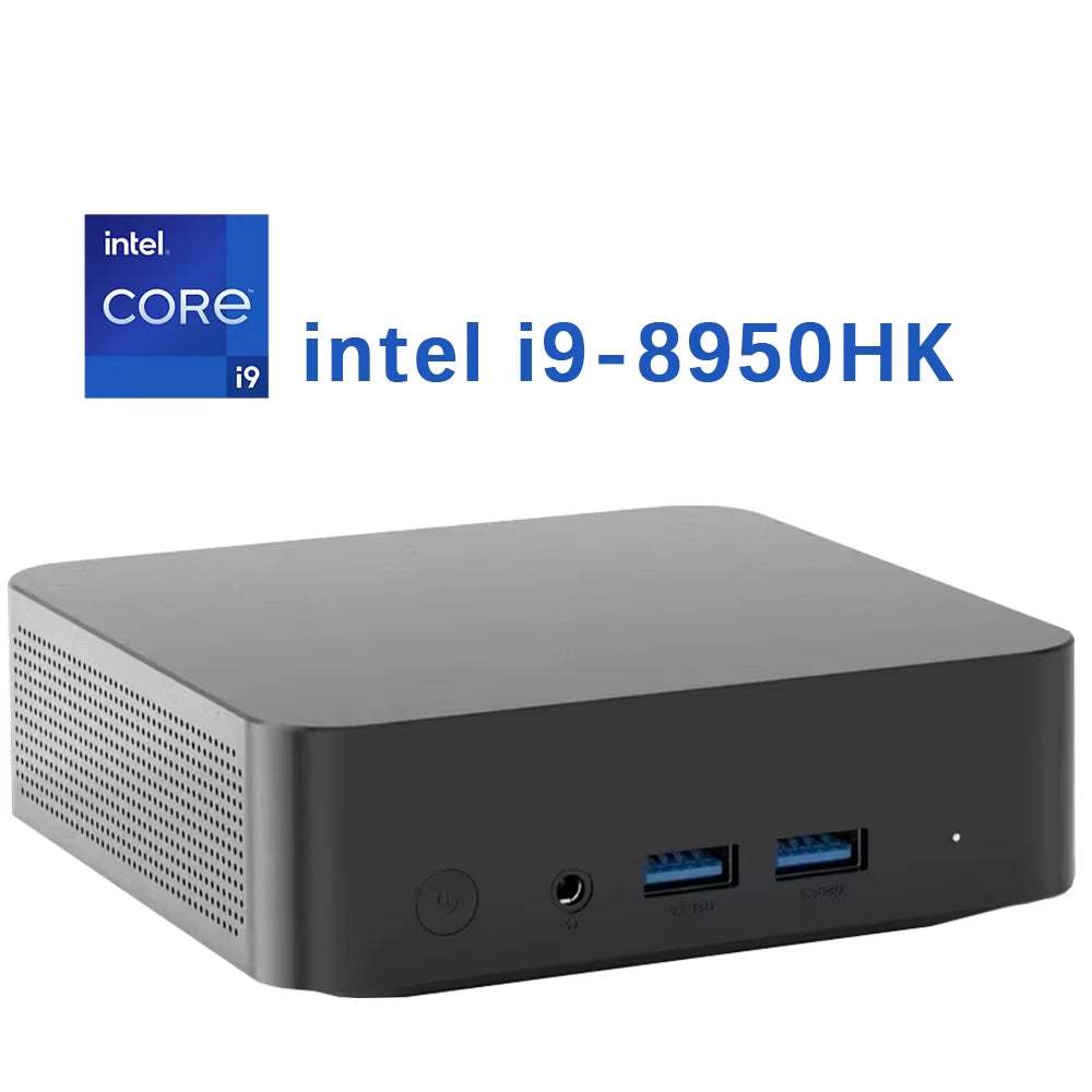 Intel Core i9-8950HK Mini PC with Windows 11, 16GB DDR4 RAM, 512GB + 1TB + 2TB SSD, Portable Gaming Desktop, WiFi 6, 4K Support
