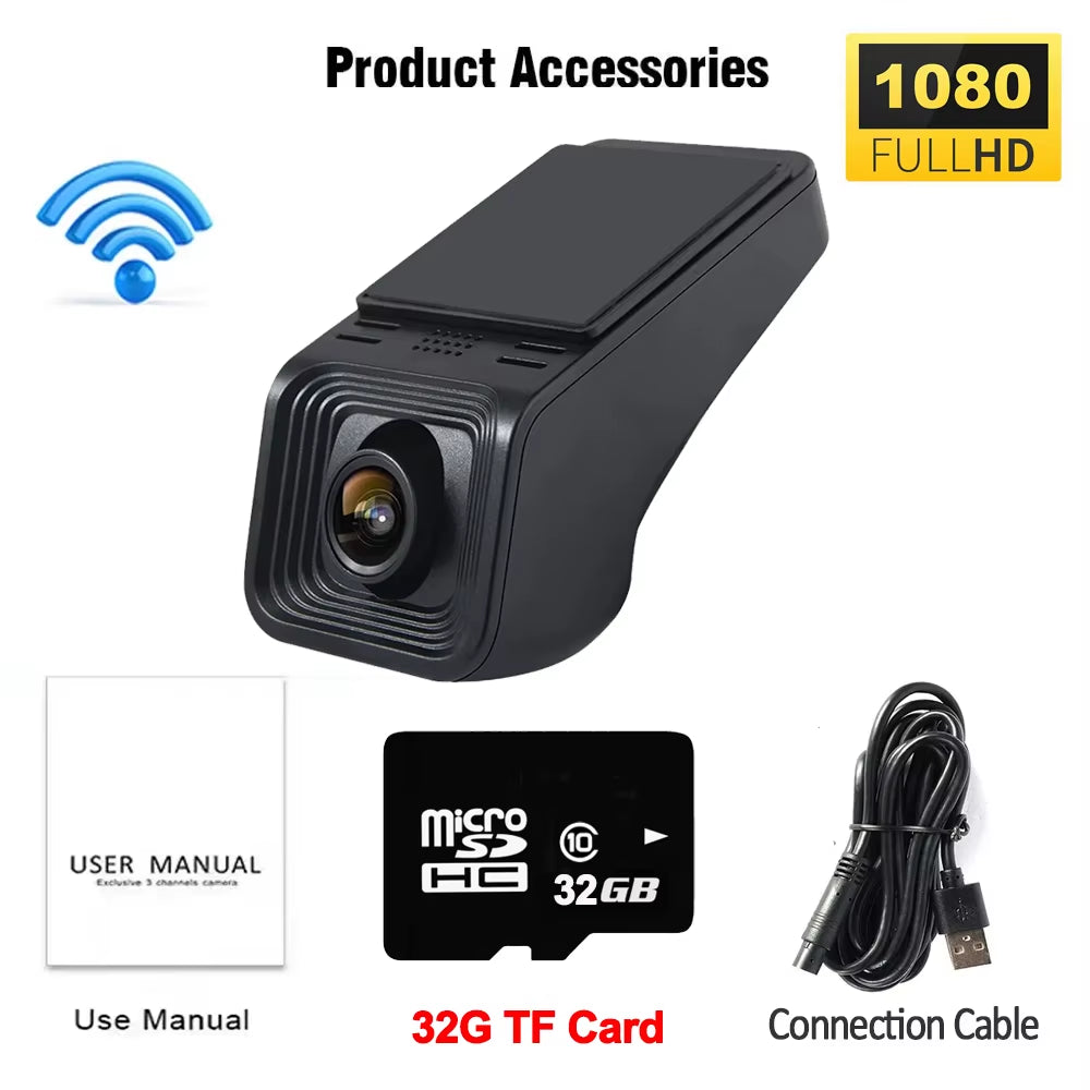 Dash Cam for Cars WIFI Car DVR 1080P Video Recorder ADAS for Android Multimedia Version Car Camera Black Box USB Car Accessories