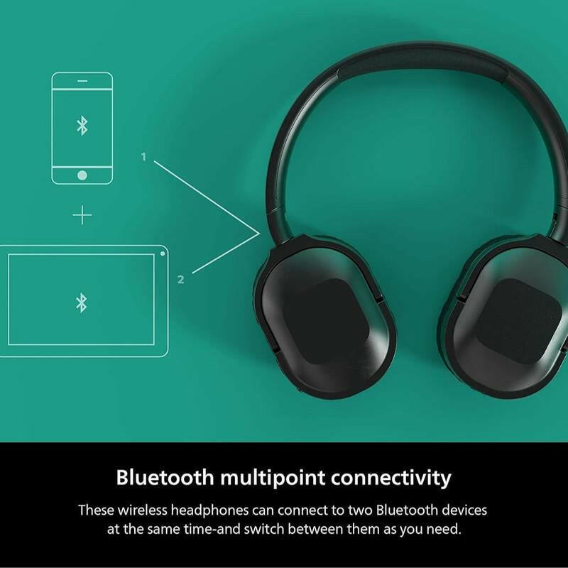 Philips H6506 Wireless Bluetooth Active Noise Cancelling Headphones - Lightweight Over-Ear Design with Multipoint Connectivity and 30 Hours Playtime, Enhanced Deep Bass for Home and Office Use.