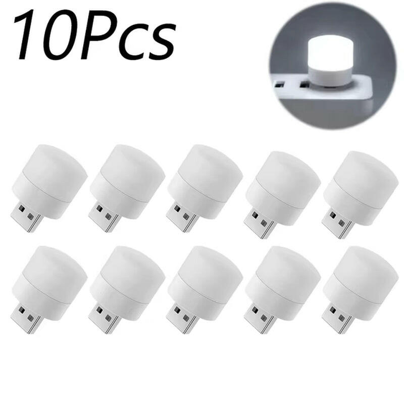Mini USB Night Light - Warm White Eye Protection Reading Lamp for Books, Computers, and Mobile Power Charging.
