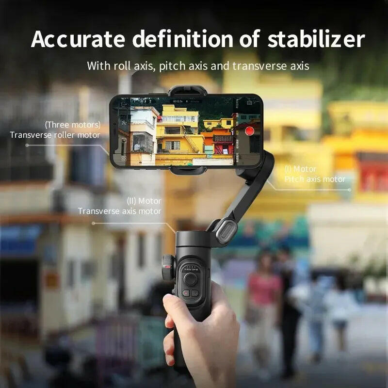 AOCHUAN Smartxe 3-Axis Handheld Gimbal Stabilizer for Smartphones with AI Face Tracking for TikTok and Vlogging.