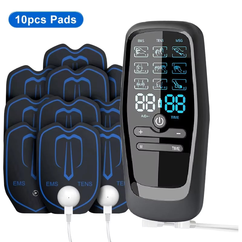 EMS Electric Professional Muscle Stimulator - USB Physiotherapy TENS Unit with 6 Pulse Modes for Full Body Massage