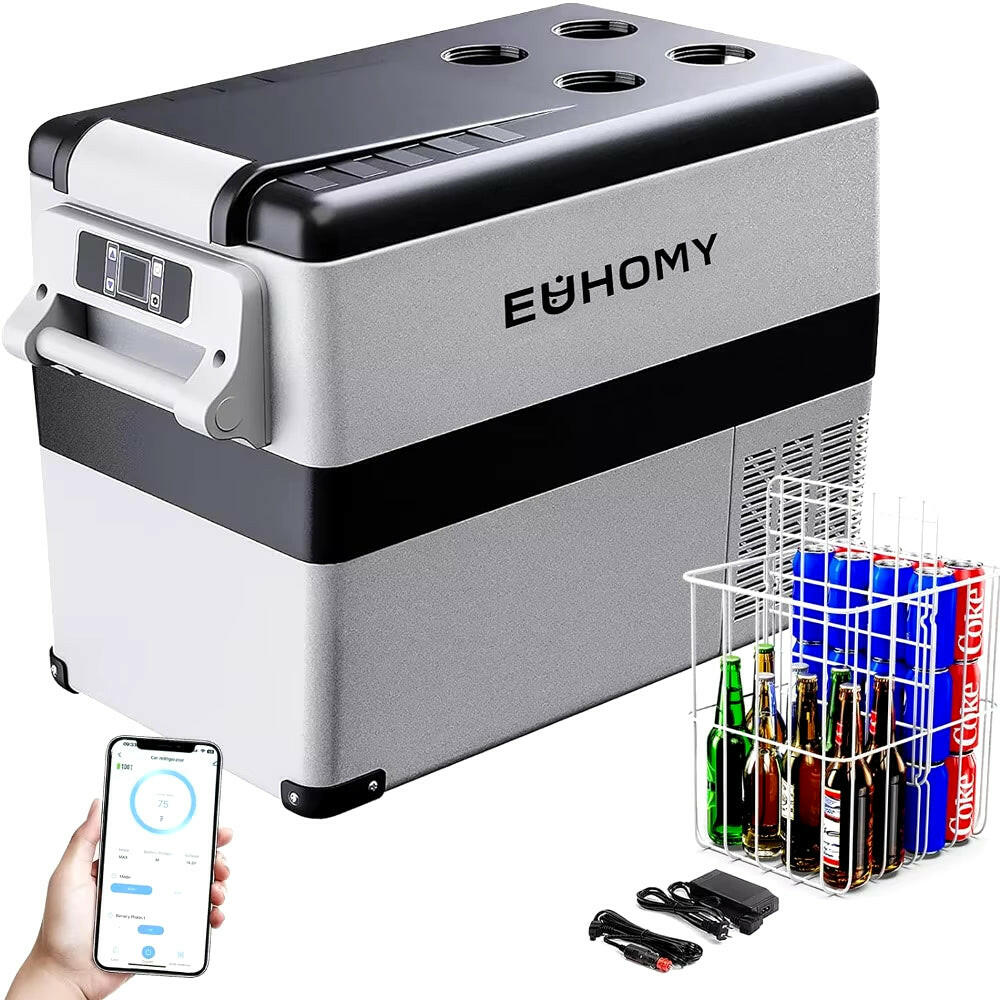 Electric Car Refrigerator with APP Control,  45L (48QT) 12V Portable Cooler for Camping, -20℃ to 20℃ (-4℉ to 68℉) Temperature Range.