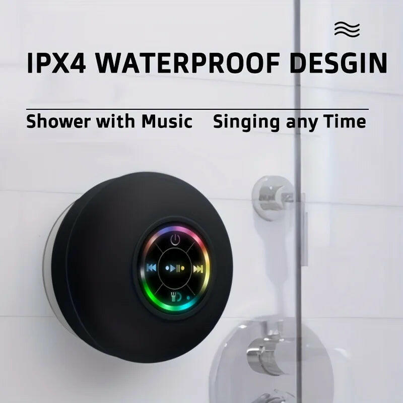 Waterproof Wireless Bluetooth Speaker with Large Suction Cup - Portable Mini Stereo for Outdoor Sports.