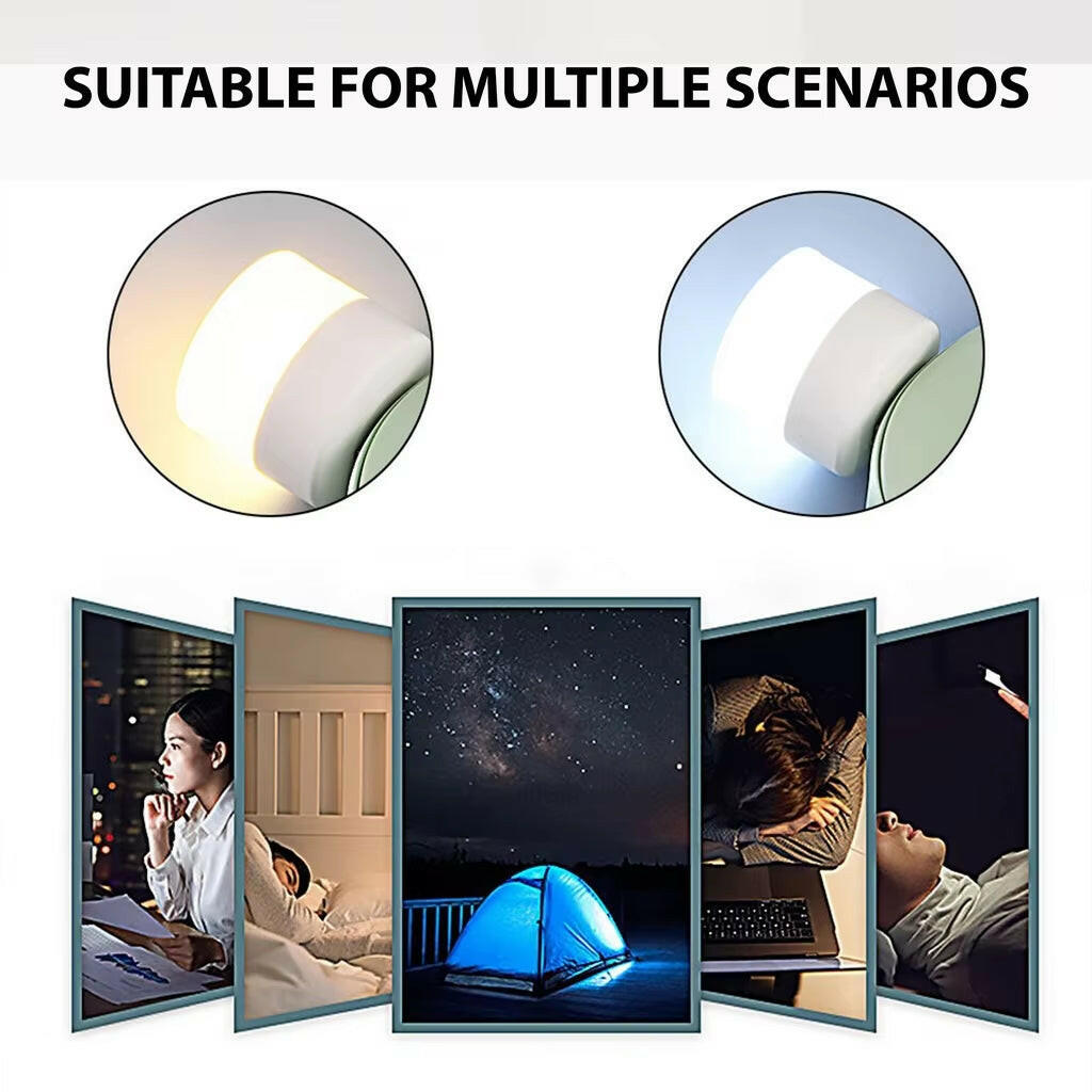 Mini USB Night Light - Warm White Eye Protection Reading Lamp for Books, Computers, and Mobile Power Charging.