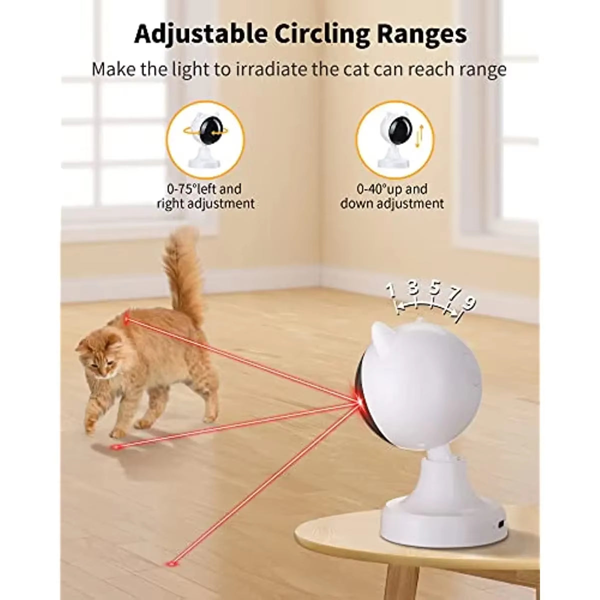 Automatic Laser Interactive Cat Toy - USB Rechargeable Multifunctional Toy for Indoor Cats and Kittens