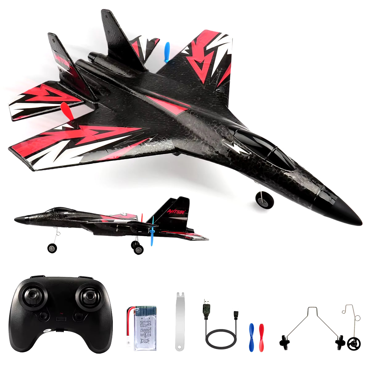 SU35 Remote Control Glider Aircraft FX620 FX820 2.4G with LED Lights - Foam Model Plane for Children Gifts