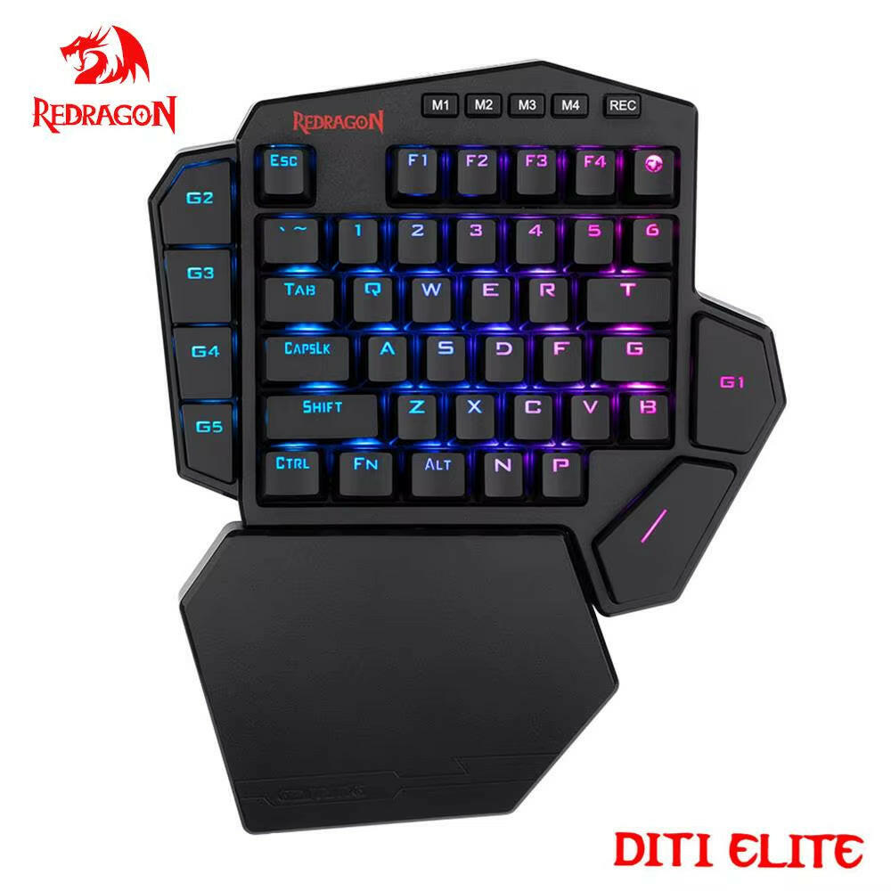 DITI ELITE K585 RGB Wireless One-Handed Mechanical Gaming Keyboard with Blue Switches and 7 Programmable Macro Keys.