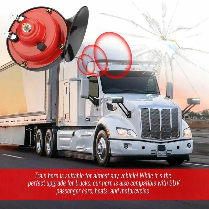 Dual Tone Waterproof Electric Air Horn Kit for 12/24V Vehicles - Loud Alarm for Cars, Boats, and Motorcycles (2PCS)