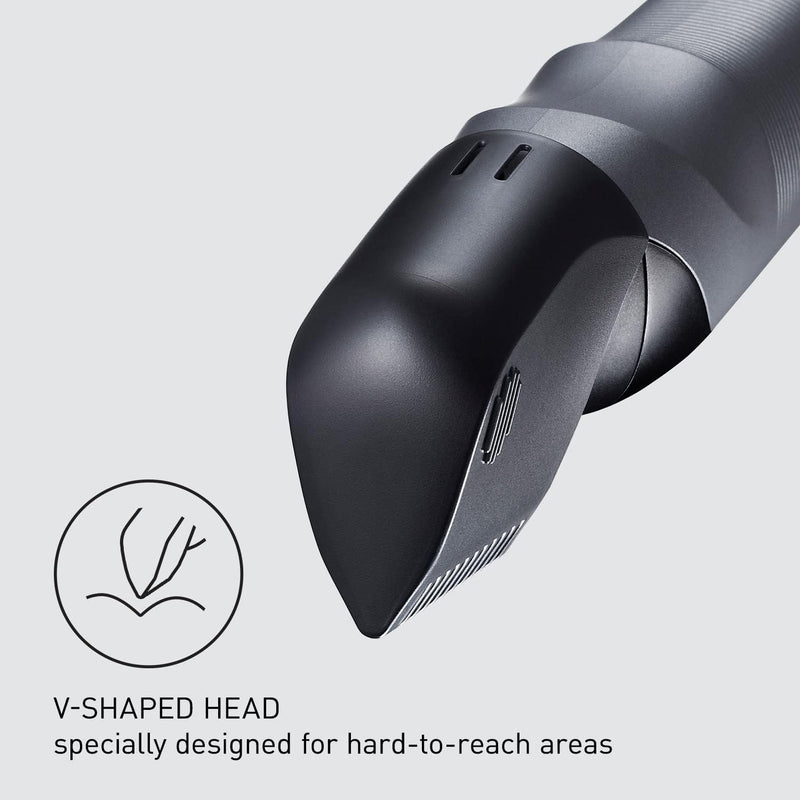 Wet/Dry Cordless Electric Body Groomer/Hair Trimmer with 2 Comb Attachments, Multi-Directional Shaving in Sensitive Areas, Black (ER-GK80-S541)