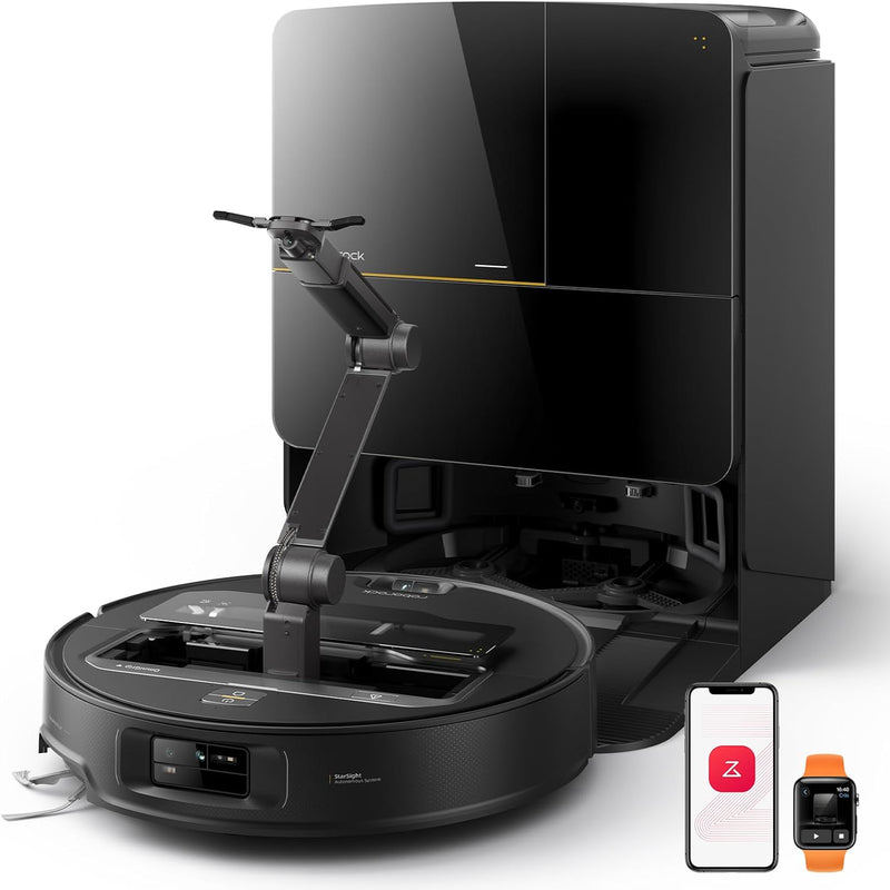 Roborock Saros Z70 AI-Powered Robot Vacuum and Mop with Omnigrip Arm, 22,000Pa Suction, Ultra Slim Design, Flexiarm Riser Technology, Adaptive Lift Chassis, Obstacle Avoidance, and Automatic Mop Washing & Drying