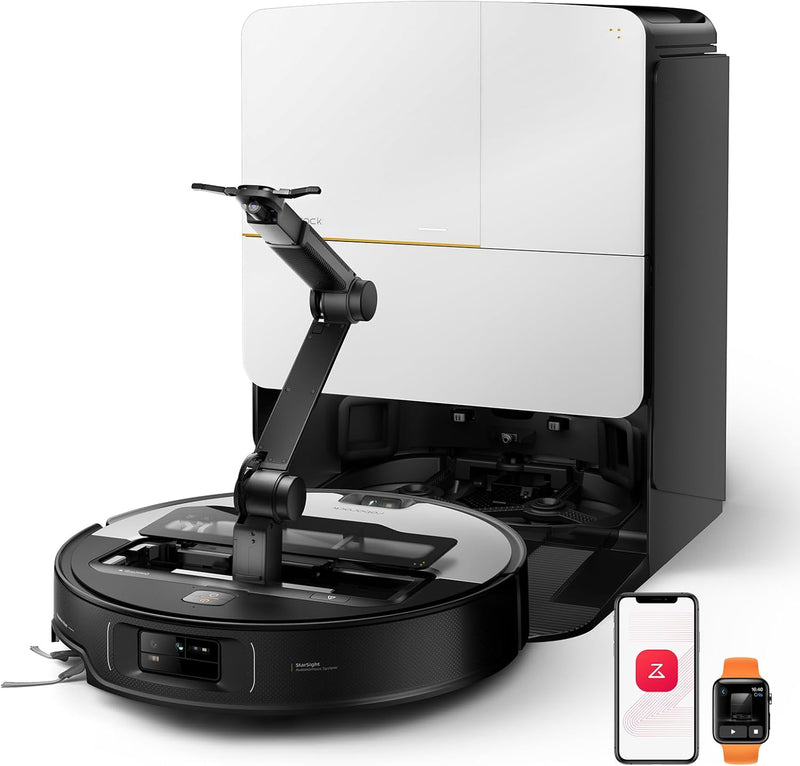 Roborock Saros Z70 AI-Powered Robot Vacuum and Mop with Omnigrip Arm, 22,000Pa Suction, Ultra Slim Design, Flexiarm Riser Technology, Adaptive Lift Chassis, Obstacle Avoidance, and Automatic Mop Washing & Drying