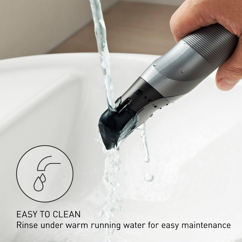 Wet/Dry Cordless Electric Body Groomer/Hair Trimmer with 2 Comb Attachments, Multi-Directional Shaving in Sensitive Areas, Black (ER-GK80-S541)