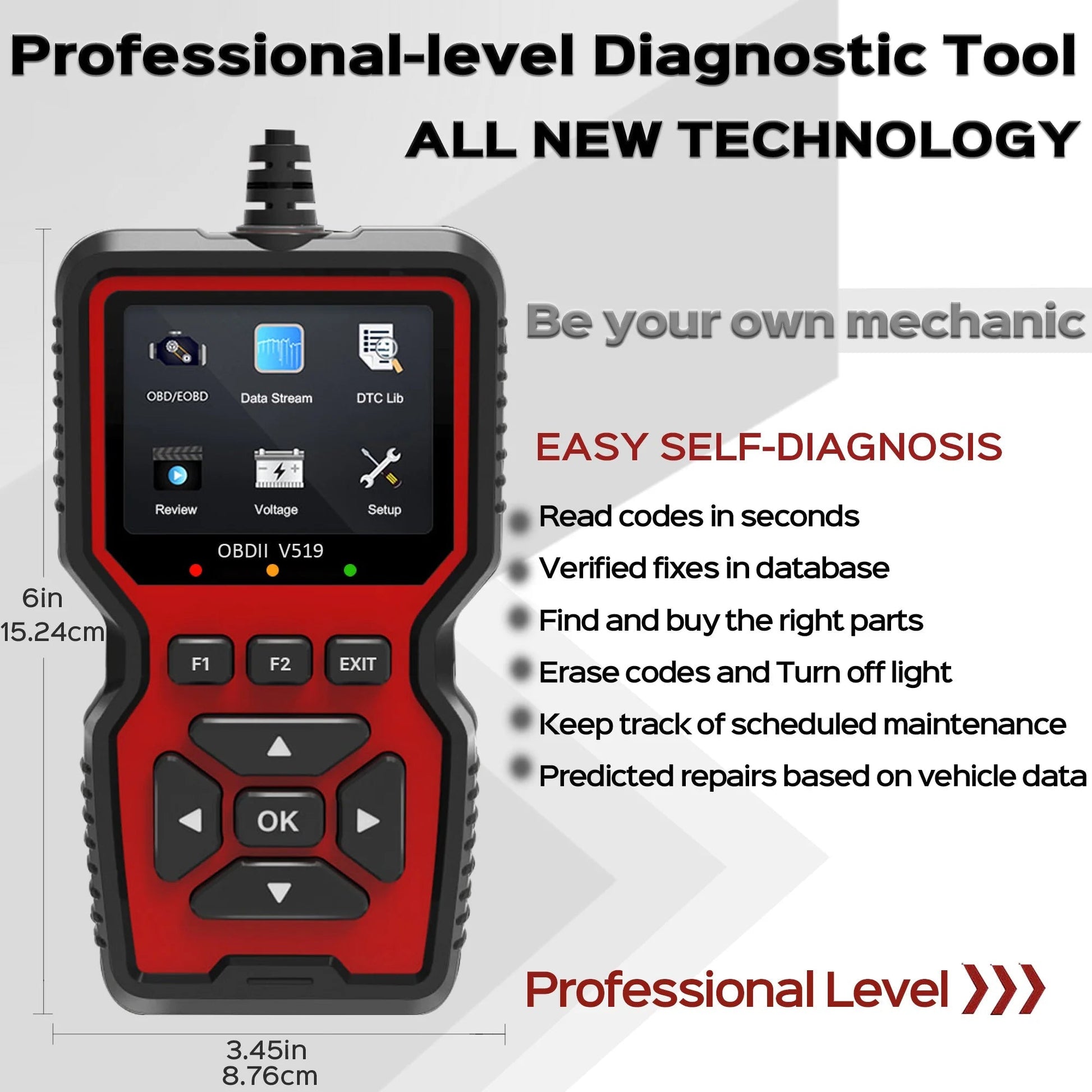 Professional OBD2 Scanner with Live Data for Comprehensive Vehicle Diagnostics and Check Engine Light Analysis