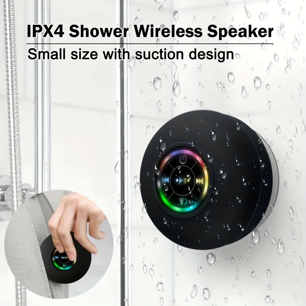 Waterproof Wireless Bluetooth Speaker with Large Suction Cup - Portable Mini Stereo for Outdoor Sports.