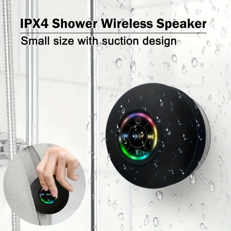 Waterproof Wireless Bluetooth Speaker with Large Suction Cup - Portable Mini Stereo for Outdoor Sports.
