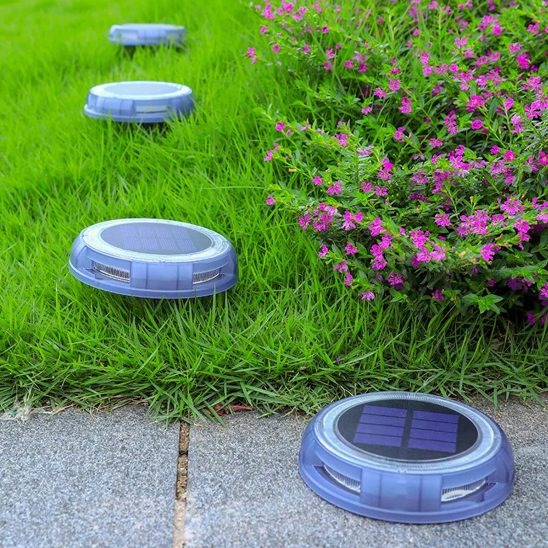 Premium Outdoor Waterproof LED Solar Lawn Lights - Elegant Buried Street Lamps for Gardens and Villas in Warm White.