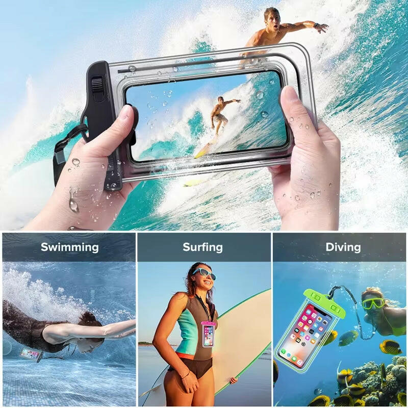 Universal Waterproof Phone Case for iPhone 12 Pro, XS Max, XR, and X - Submersible Protection Pouch.