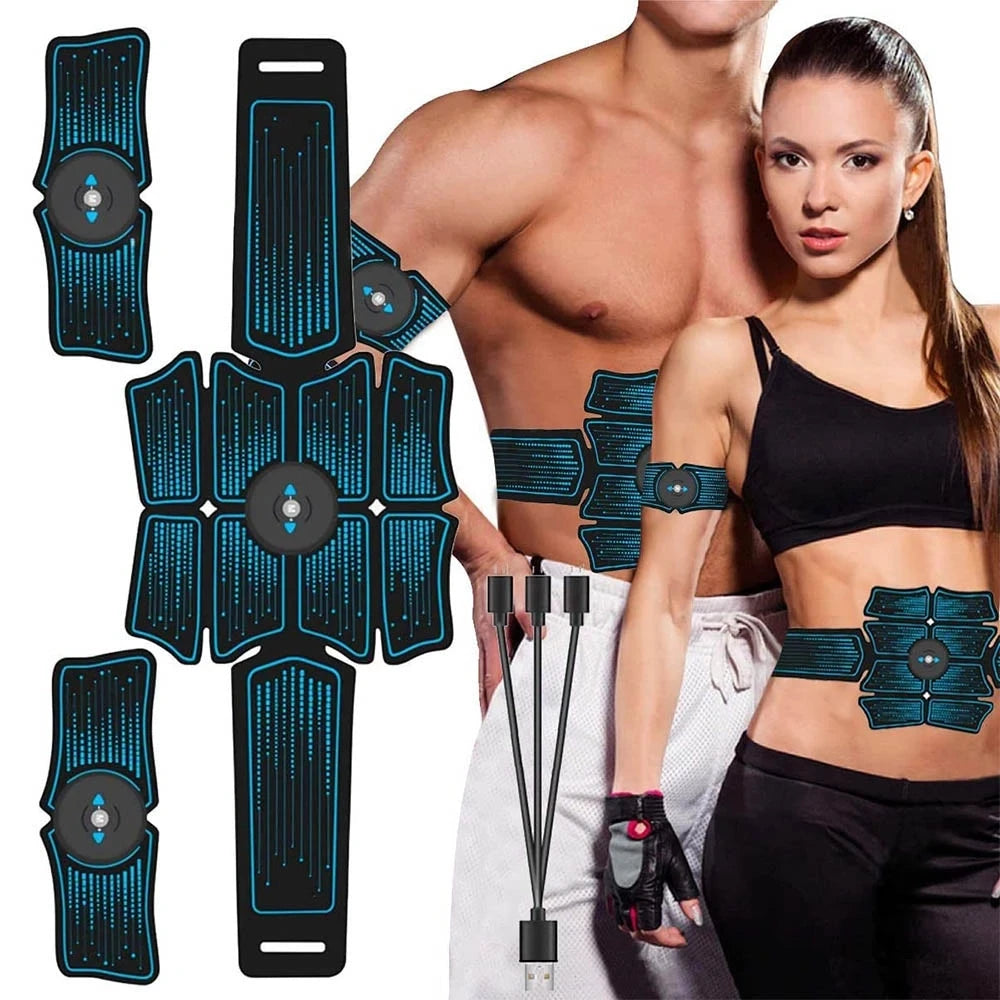 Advanced EMS Abdominal Muscle Stimulator - Electric Massager for Home Gym and Fitness Enhancement.