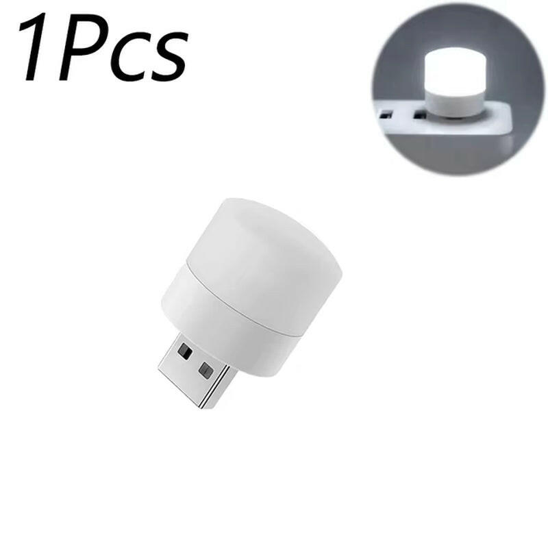 Mini USB Night Light - Warm White Eye Protection Reading Lamp for Books, Computers, and Mobile Power Charging.