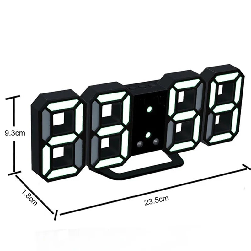 3D LED Digital Wall Clock with Date, Time, and Celsius Display - Alarm Clock and Nightlight for Home and Living Room Décor