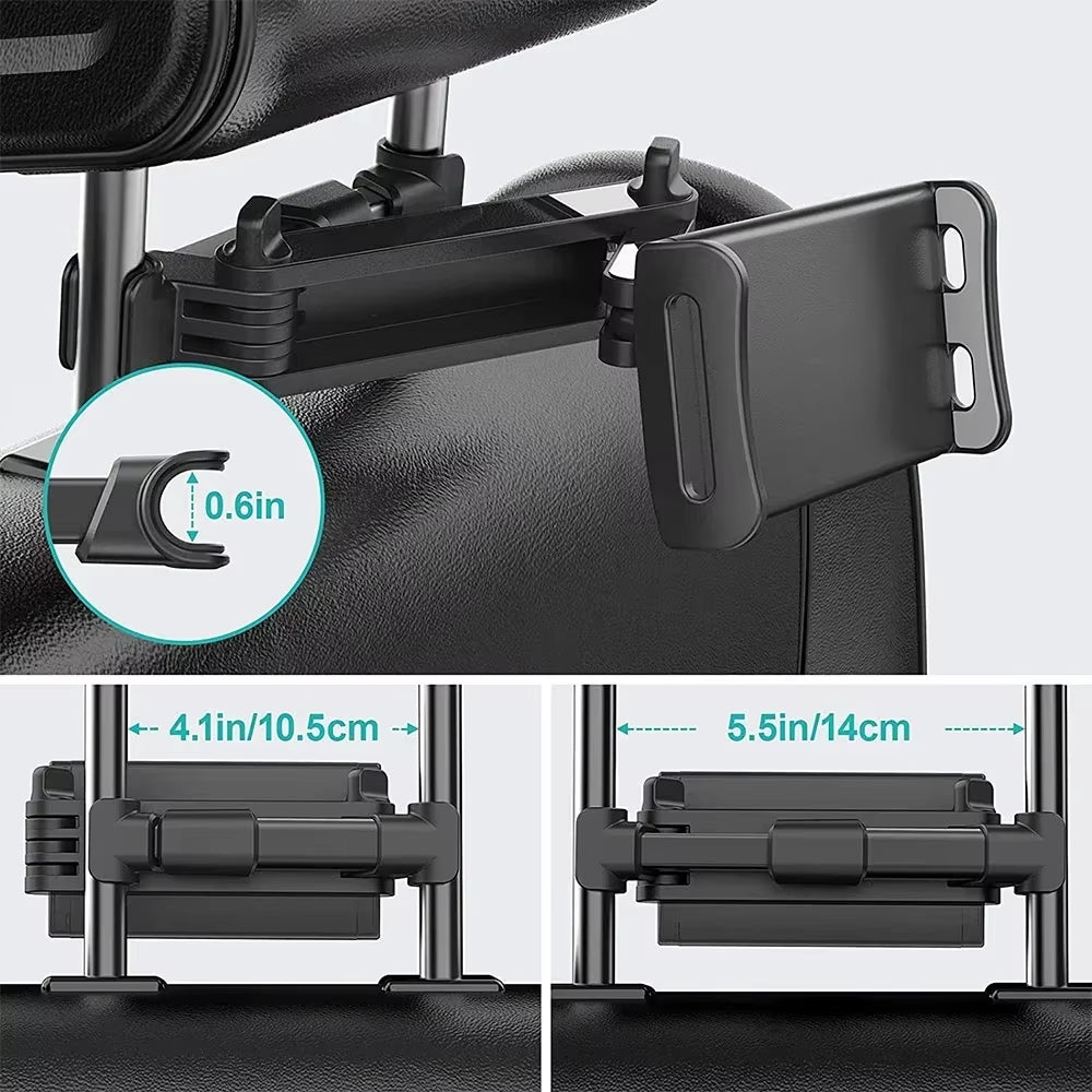 Car Tablet Holder - Headrest Mount Cradle for iPad Air, Mini, and 4.7-12.9" Devices