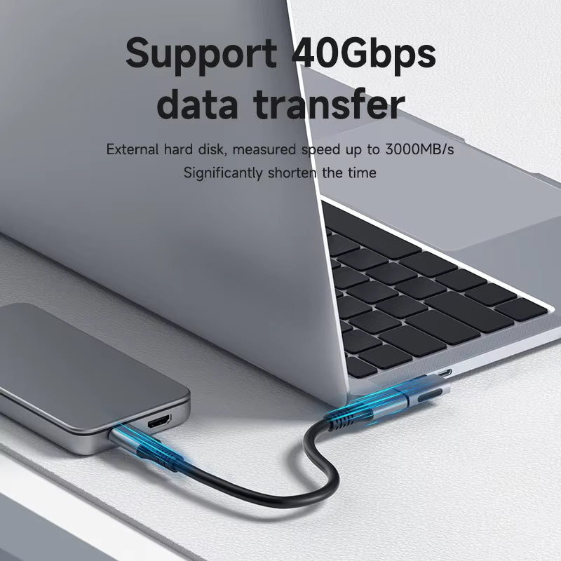 Hagibis 240W USB-C to USB-C Adapter, 40Gbps 8K 60Hz 90-Degree Converter, USB4 Compatible with Thunderbolt 4/3, MacBook, iPhone 16 Pro, and Tablets.