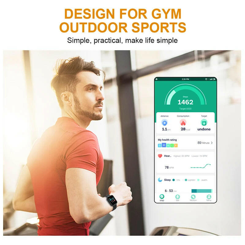 Waterproof Smart Watch for Women and Men - Electronic Fitness Tracker for Kids, Compatible with Xiaomi and Huawei Bracelets.