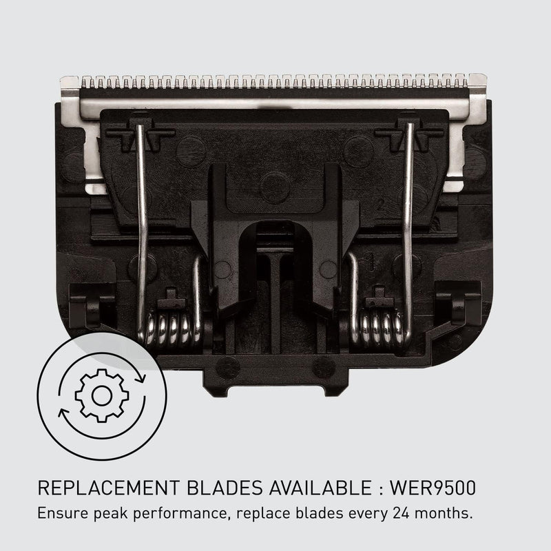 Wet/Dry Cordless Electric Body Groomer/Hair Trimmer with 2 Comb Attachments, Multi-Directional Shaving in Sensitive Areas, Black (ER-GK80-S541)