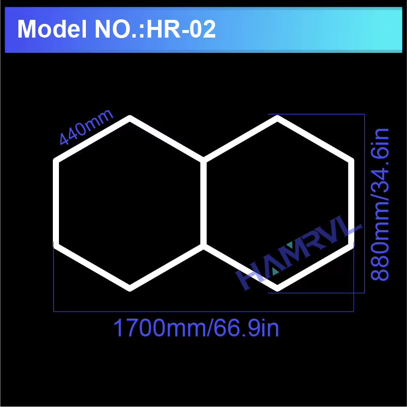 Hexagon LED Ceiling Lighting for Garage, Barbecue Shops, Barbershops, Gyms, Car Detailing Showrooms, and Workshops