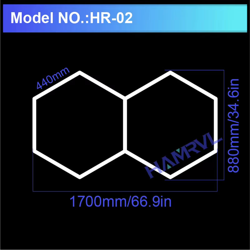 Hexagon LED Ceiling Lighting for Garage, Barbecue Shops, Barbershops, Gyms, Car Detailing Showrooms, and Workshops