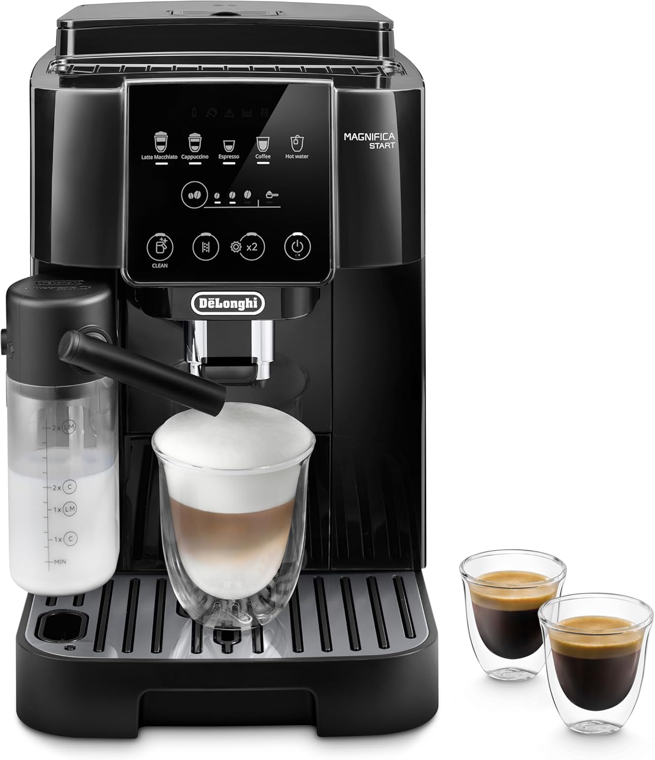 De'Longhi Magnifica Start Fully Automatic Espresso Machine with Integrated Milk Frother and Grinder – Craft Lattes, Cappuccinos, and Iced Coffee with One-Touch Convenience.