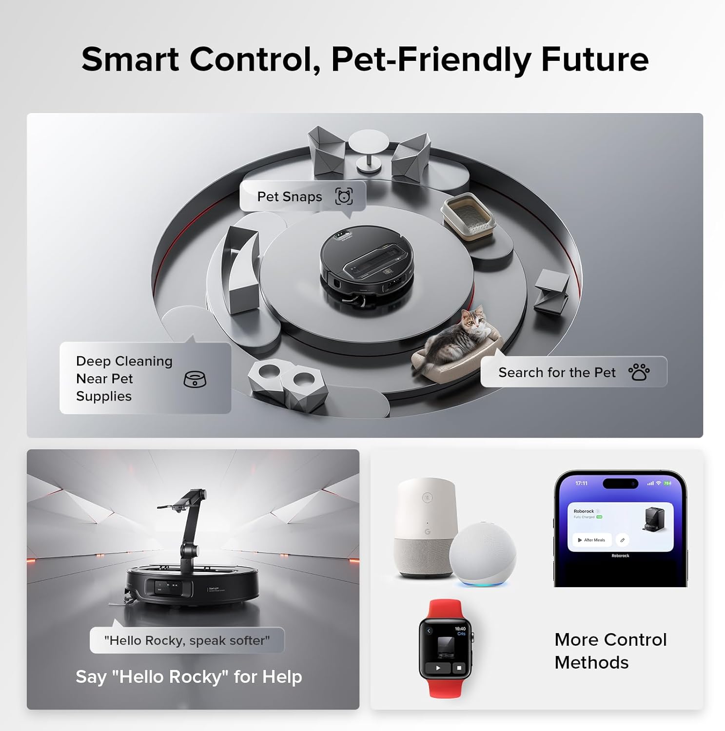 Roborock Saros Z70 AI-Powered Robot Vacuum and Mop with Omnigrip Arm, 22,000Pa Suction, Ultra Slim Design, Flexiarm Riser Technology, Adaptive Lift Chassis, Obstacle Avoidance, and Automatic Mop Washing & Drying