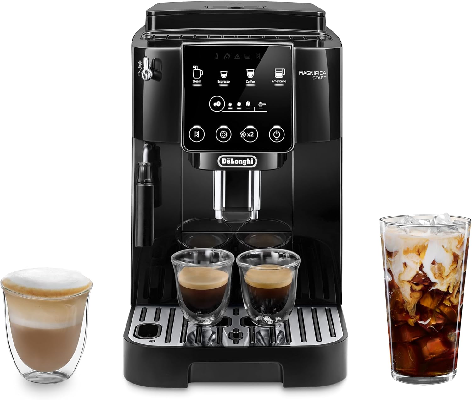 De'Longhi Magnifica Start Fully Automatic Espresso Machine with Integrated Milk Frother and Grinder – Craft Lattes, Cappuccinos, and Iced Coffee with One-Touch Convenience.