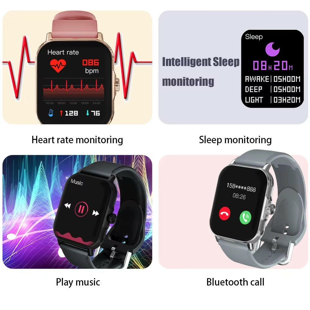 2024 Smartwatch for Men and Women - Full Touch Screen Fitness Tracker with Bluetooth Calling Function.