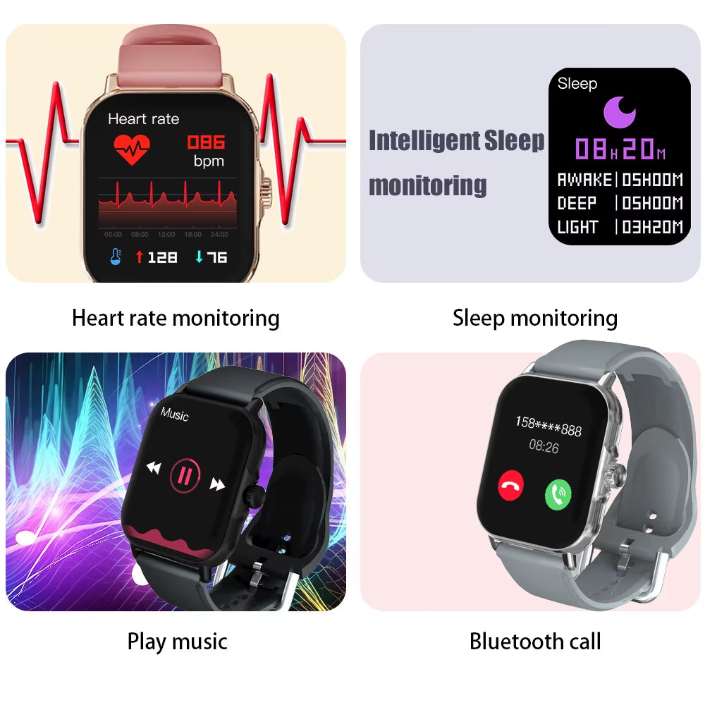 2024 Smartwatch for Men and Women - Full Touch Screen Fitness Tracker with Bluetooth Calling Function