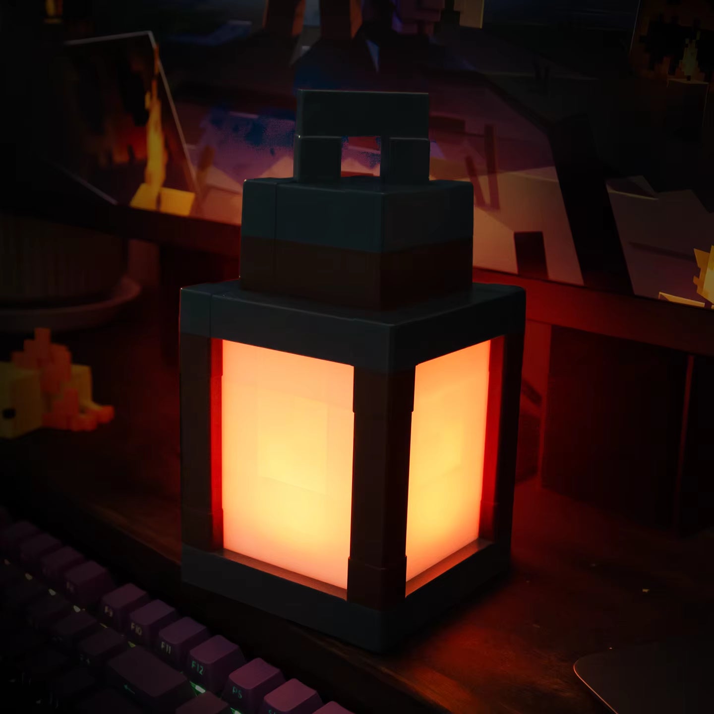Pixel Style Portable Night Light Lantern