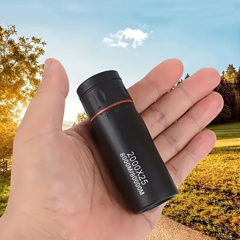 Experience the Outdoors with the 2000X25 HD Monocular Telescope - Compact, Portable, and Ideal for Camping, Hunting, and Birdwatching.